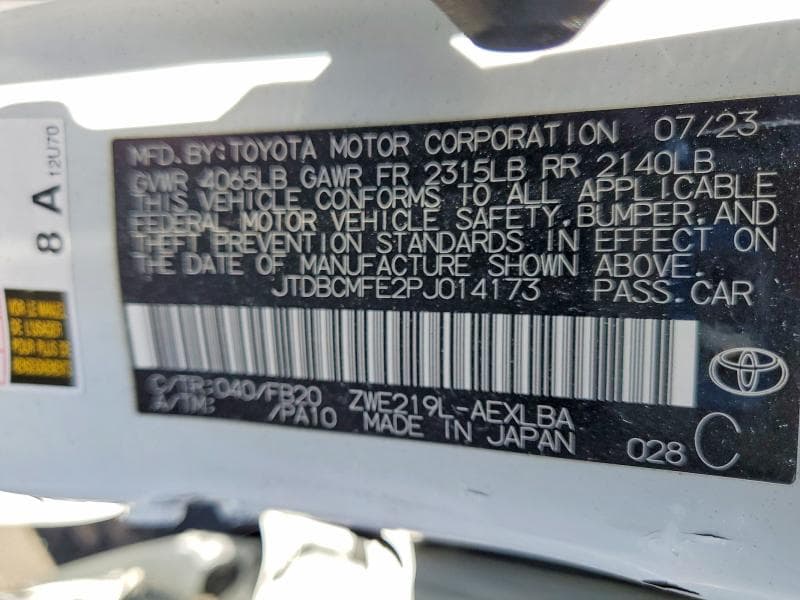 2023 TOYOTA COROLLA HYBRID LE 13