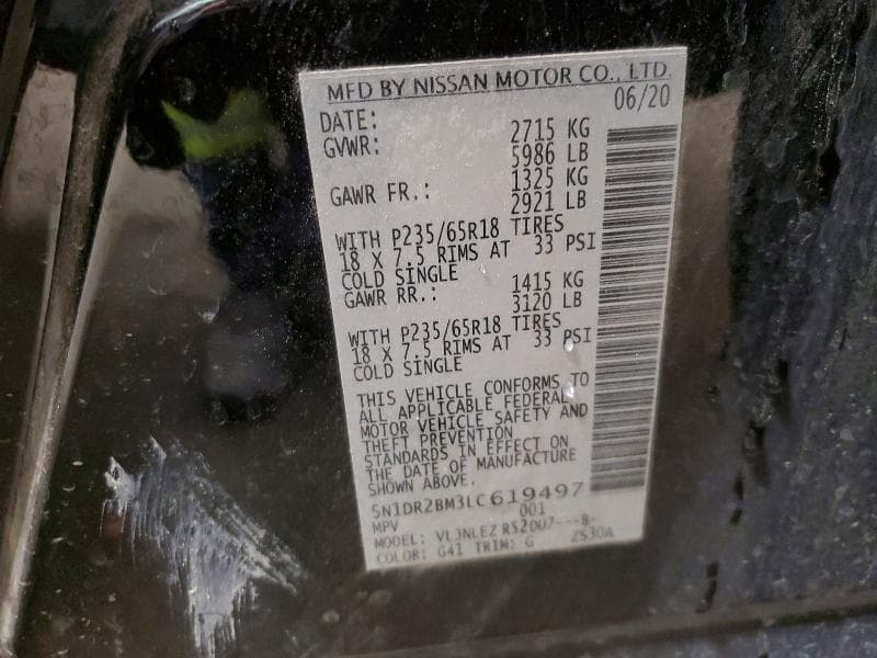 2020 NISS PATHFINDER SV 13