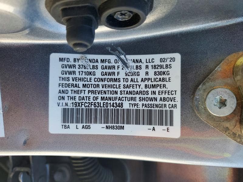2020 HONDA CIVIC LX 12