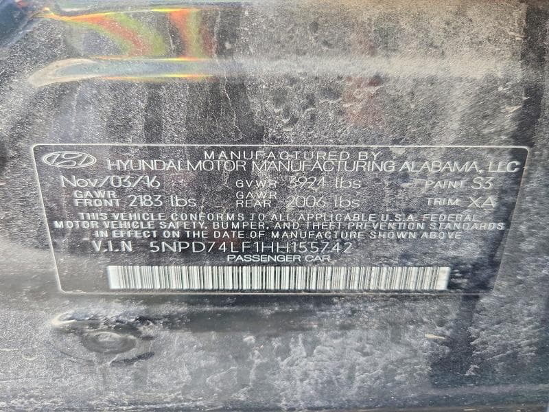 2017 HYUNDAI ELANTRA SE 12
