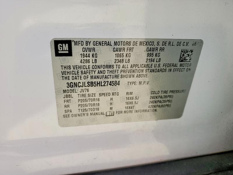 2017 CHEVROLET TRAX 1LT 13