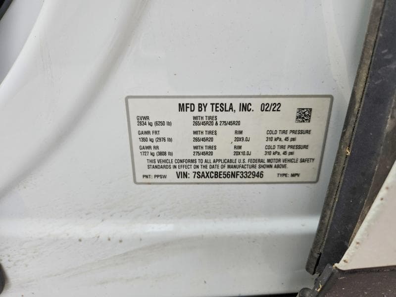2022 TESLA MODEL X 12