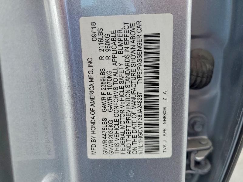 2018 HONDA ACCORD SPORT 12