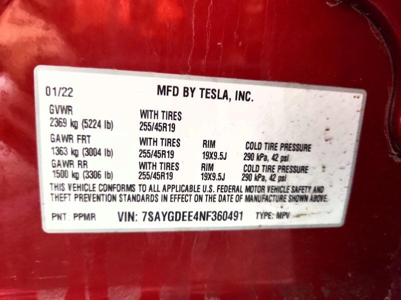 2022 TESLA MODEL Y 12