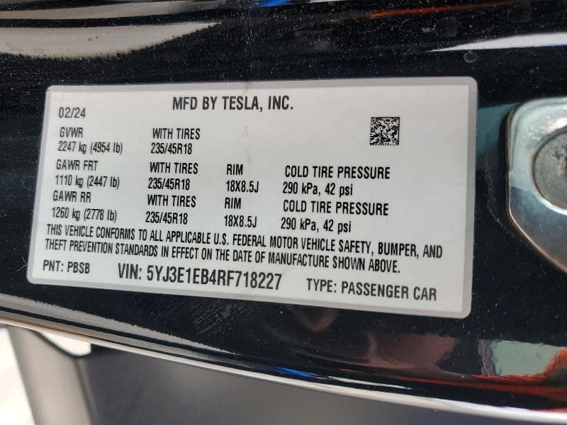 2024 TESLA MODEL 3 12