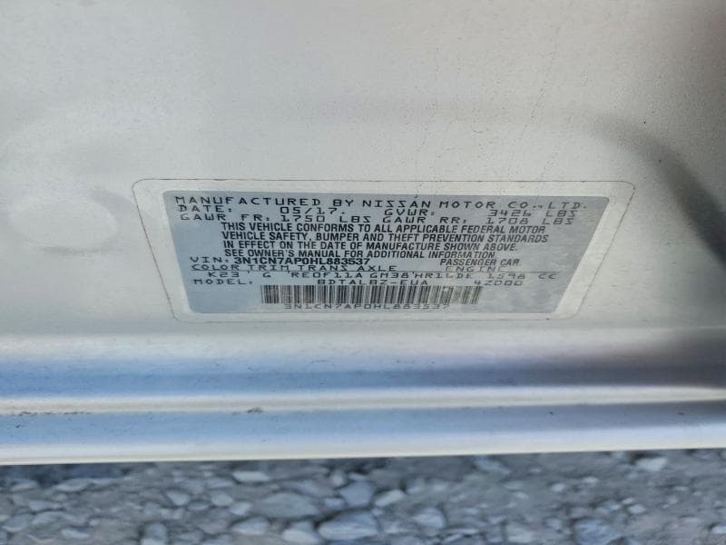 2017 NISSAN VERSA 1.6 S 12