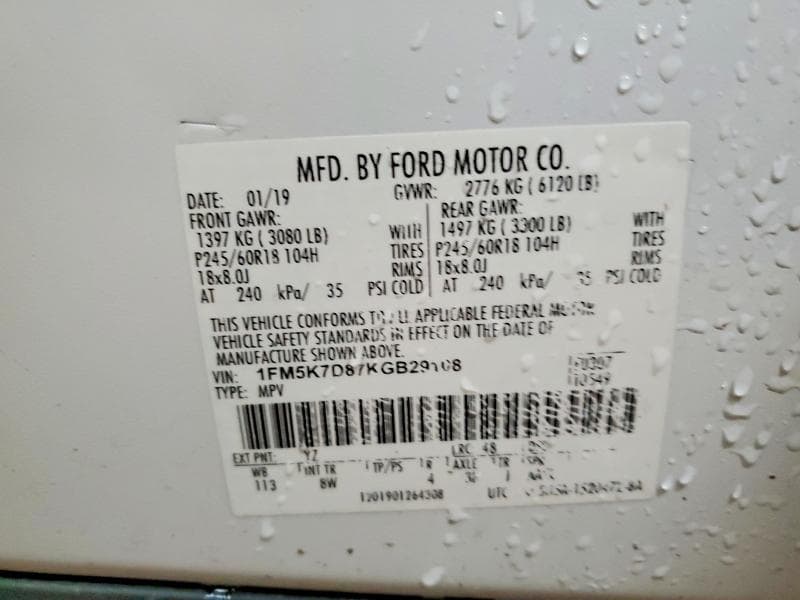 2019 FORD EXPLORER XLT 14