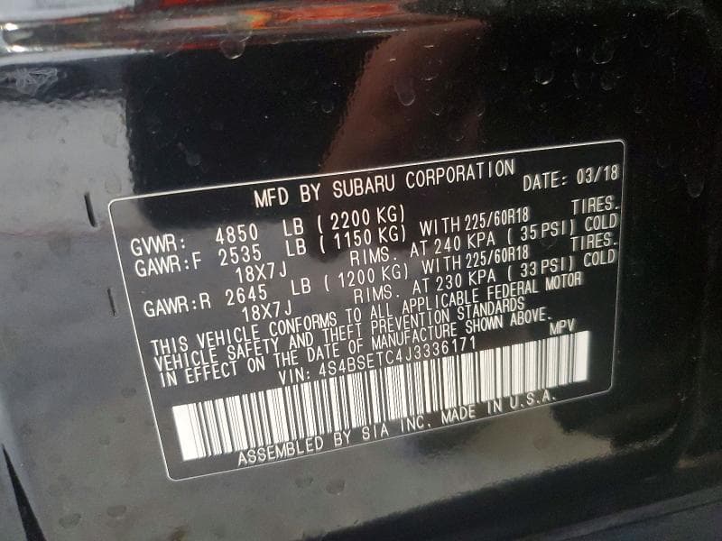 2018 SUBARU OUTBACK TOURING 13
