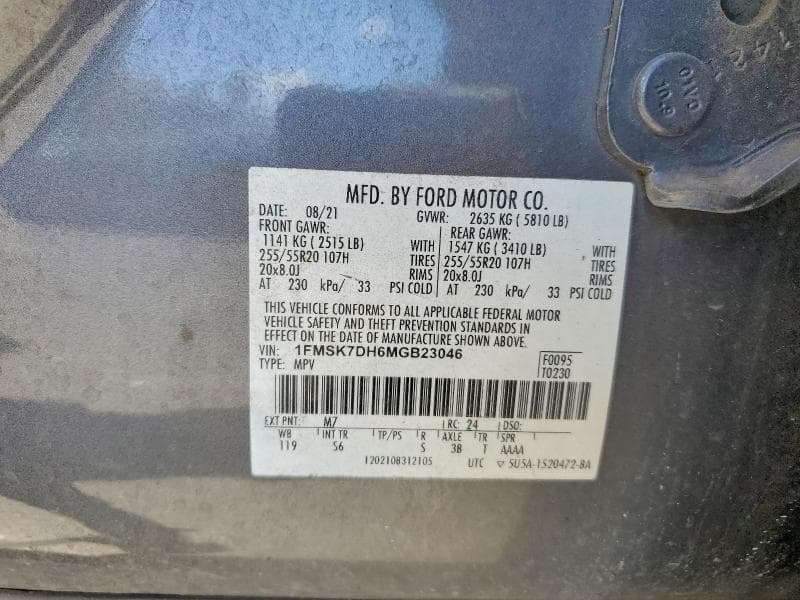 2021 FORD EXPLORER XLT 13