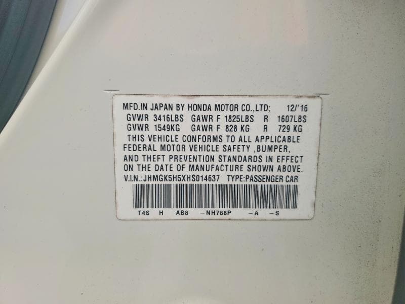 2017 HONDA FIT LX 12
