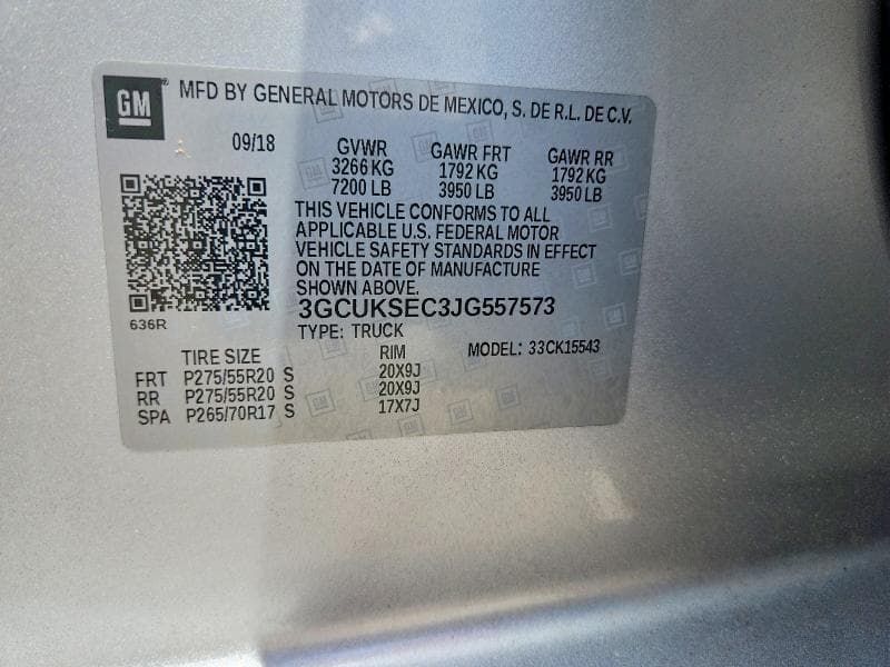 2018 CHEVROLET SILVERADO K1500 LTZ 12