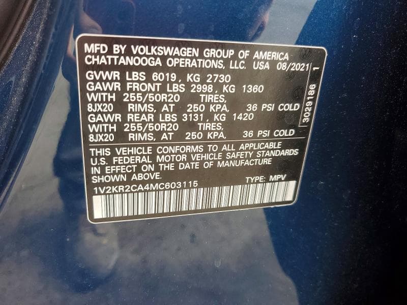 2021 VOLKSWAGEN ATLAS SE 13