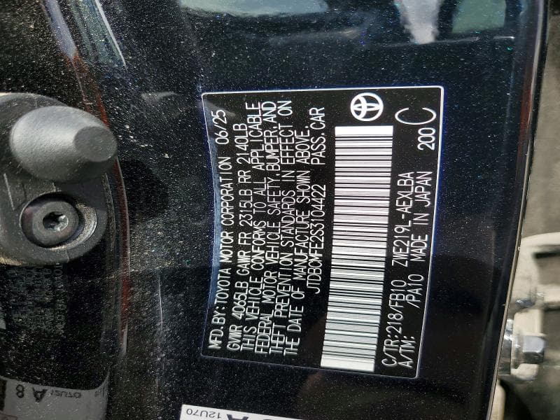 2025 TOYOTA COROLLA HYBRID LE 12