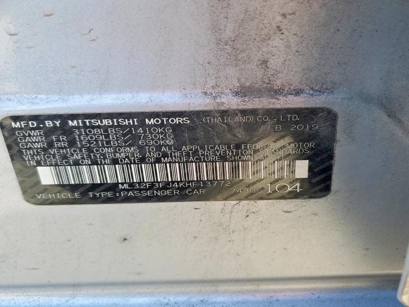 2019 MITSUBISHI MIRAGE G4 ES 12