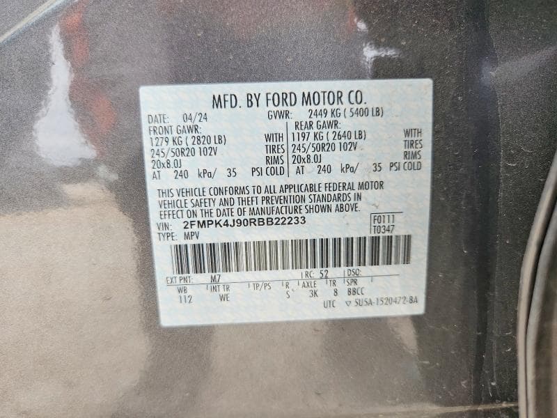 2024 FORD EDGE SEL 12