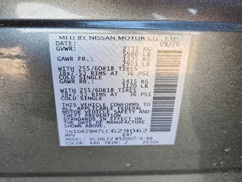 2020 NISSAN PATHFINDER SV 13