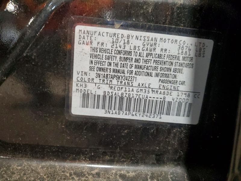 2019 NISSAN SENTRA S 13