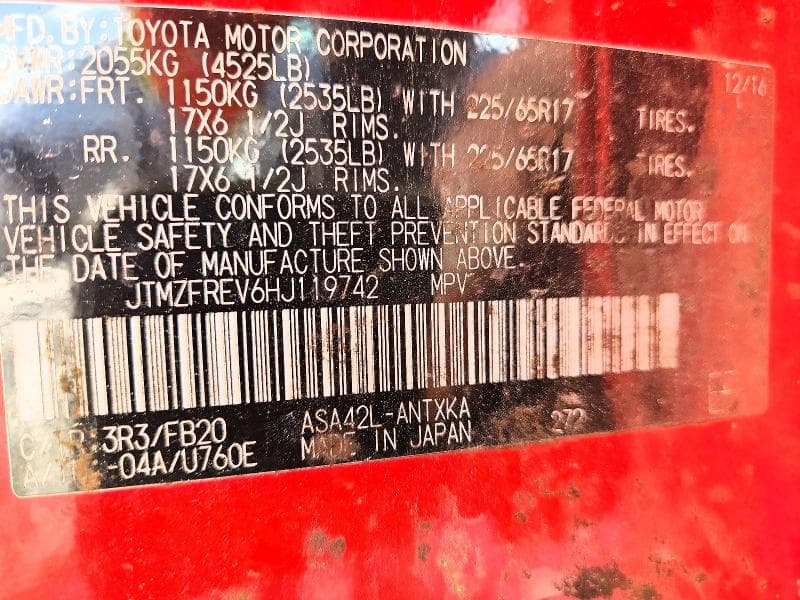 2017 TOYOTA RAV4 LE 13