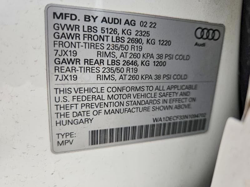 2022 AUDI Q3 PREMIUM S LINE 45 13