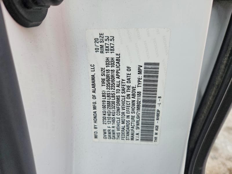 2021 HONDA ODYSSEY EXL 14