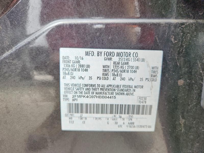 2017 FORD EDGE SE 13