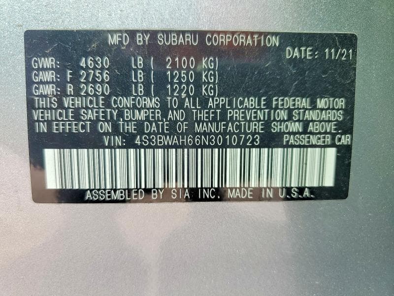 2022 SUBARU LEGACY SPORT 13