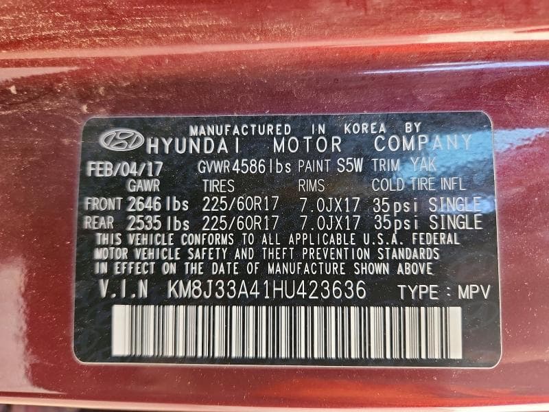 2017 HYUNDAI TUCSON SE PLUS 13