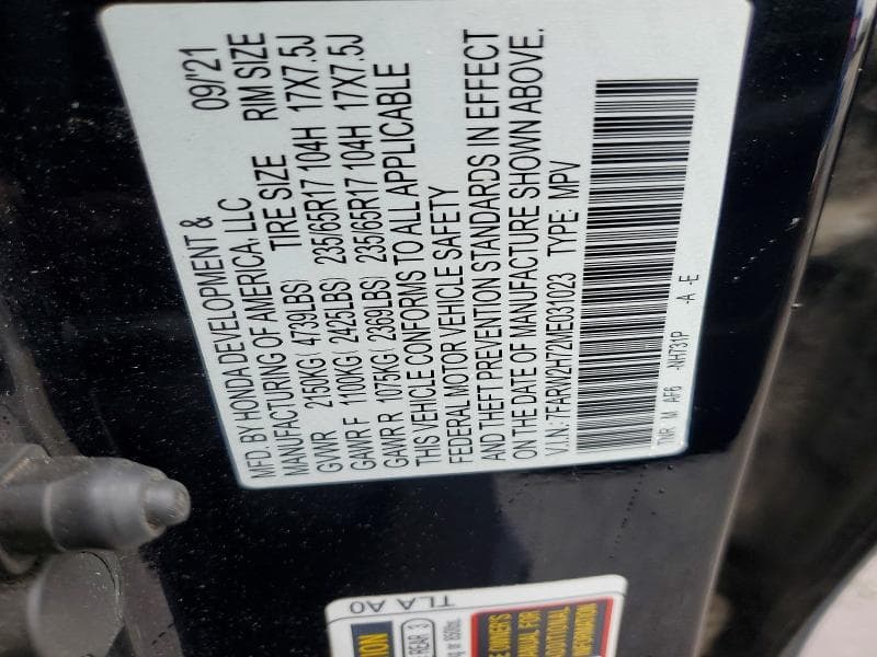 2021 HONDA CR-V SE 13