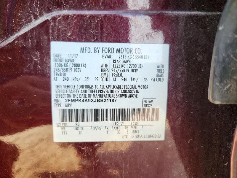2018 FORD EDGE TITANIUM 12