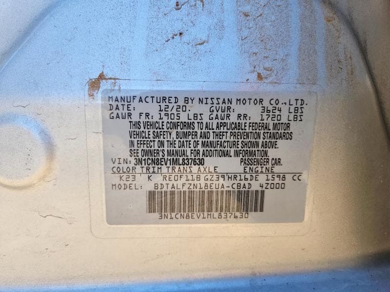 2021 NISSAN VERSA SV 12