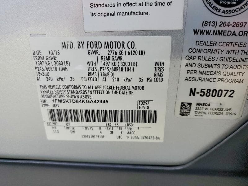 2019 FORD EXPLORER XLT 13