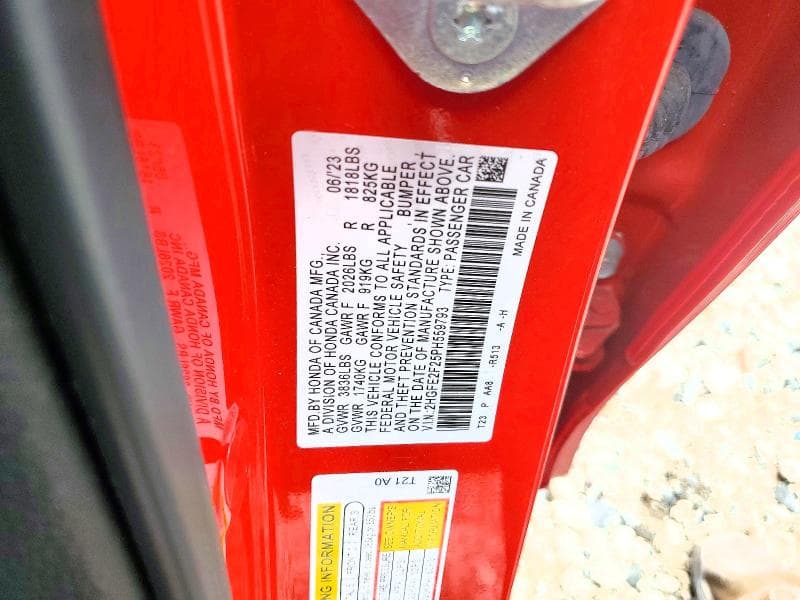2023 HONDA CIVIC LX 12