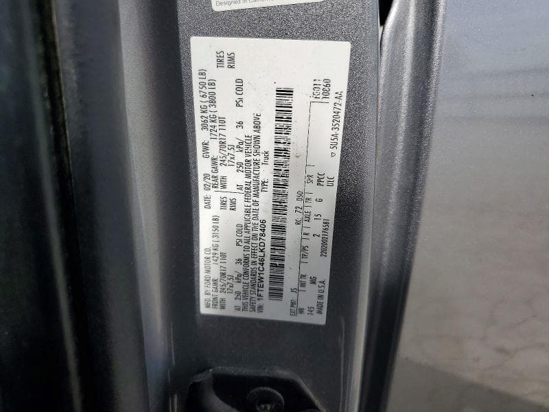 2020 FORD F150 SUPERCREW 13