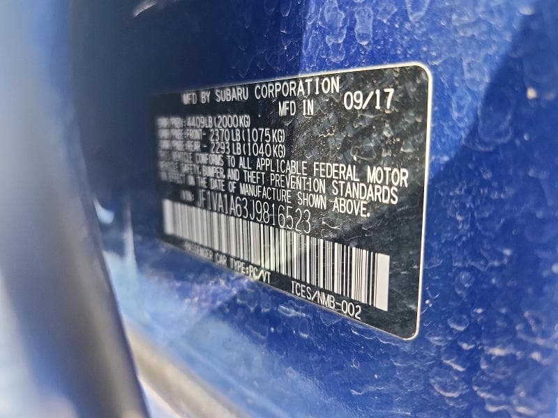 2018 SUBARU WRX 12