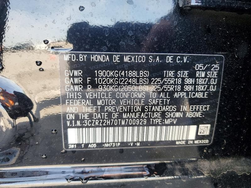 2026 HONDA HR-V EXL 14