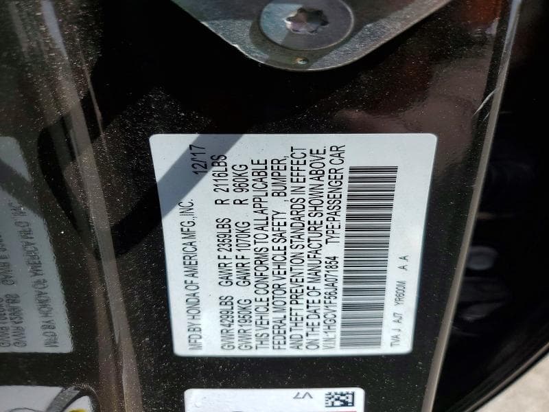 2018 HONDA ACCORD EXL 12
