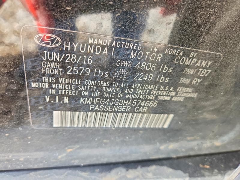 2017 HYUNDAI AZERA BASE 13