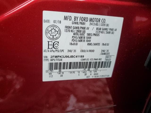 2018 FORD EDGE SEL 13