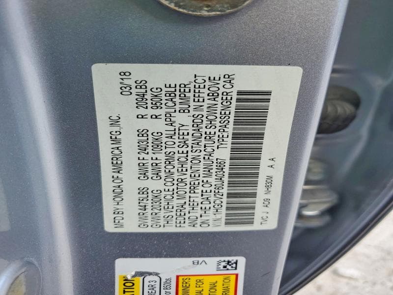 2018 HONDA ACCORD EXL 13