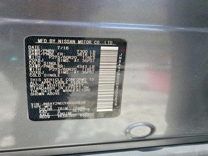 2017 NISSAN ARMADA SL 13