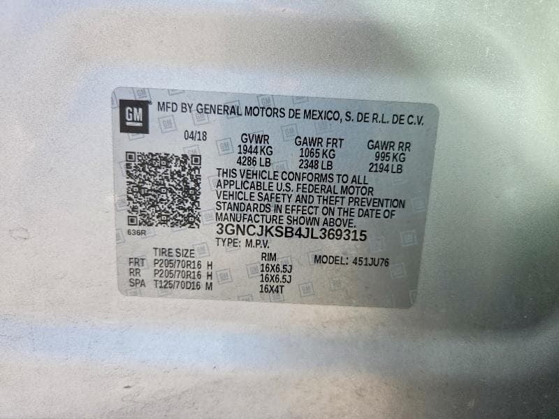 2018 CHEVROLET TRAX LS 12