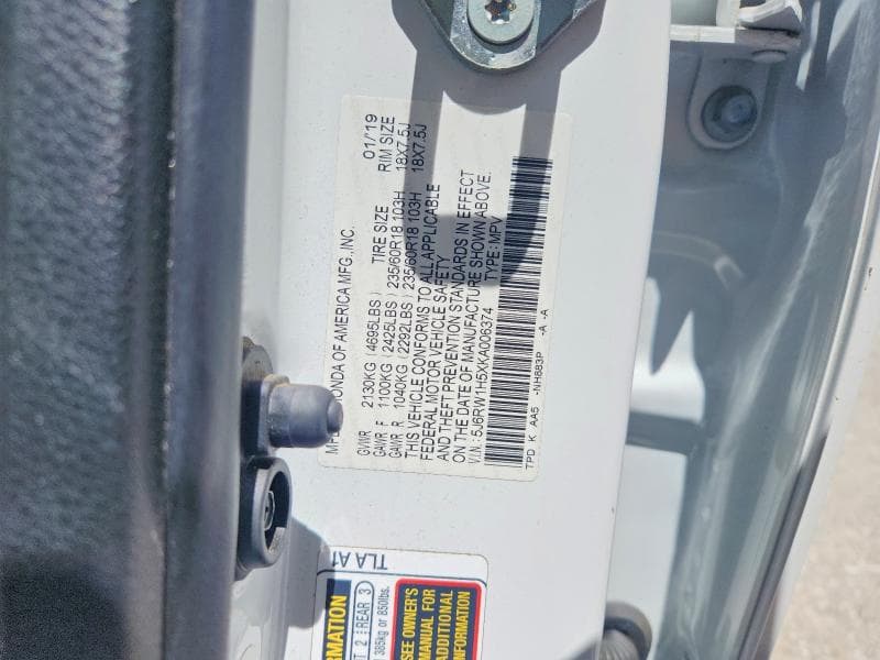 2019 HONDA CR-V EX 13