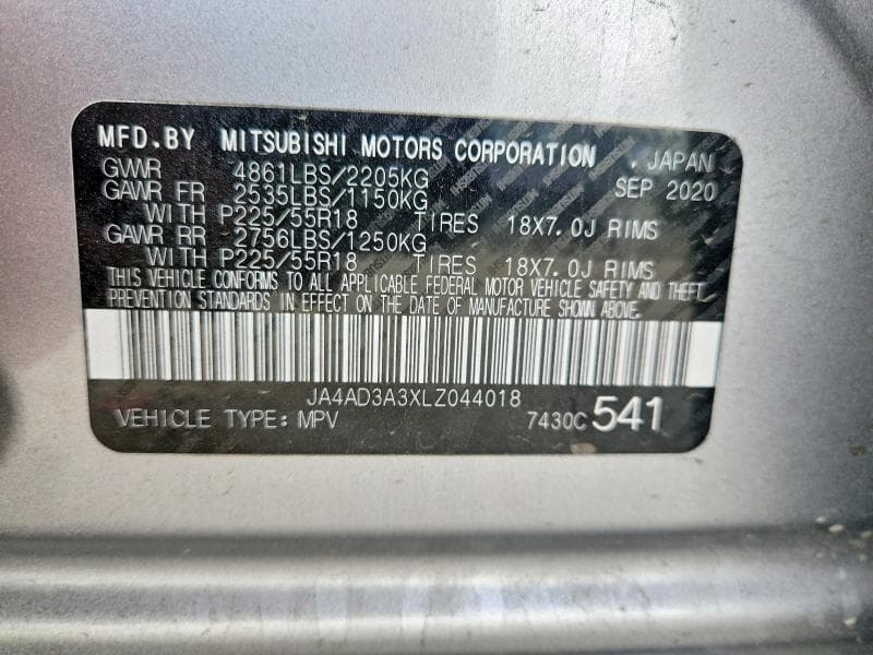 2020 MITSUBISHI OUTLANDER SE 12