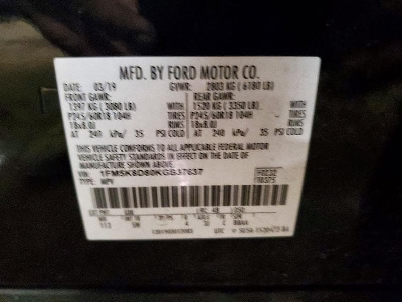 2019 FORD EXPLORER XLT 14
