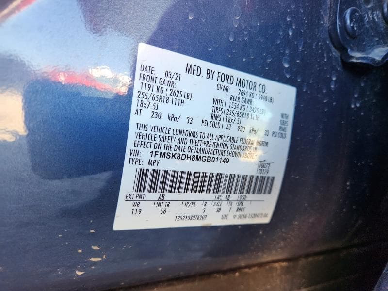 2021 FORD EXPLORER XLT 14
