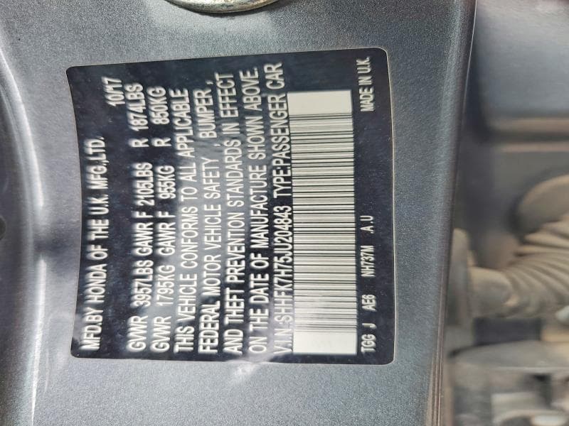 2018 HONDA CIVIC EXL 13