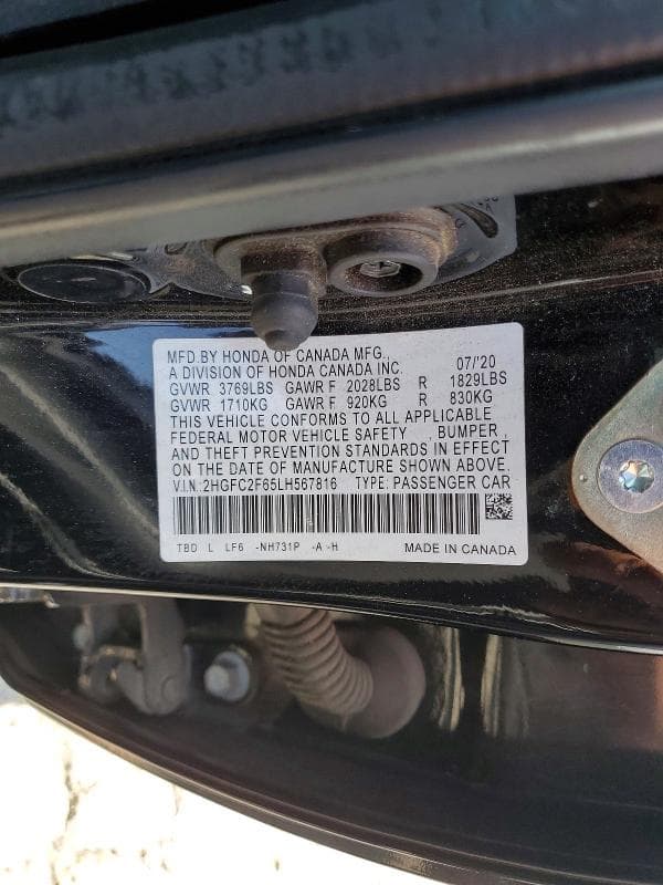 2020 HONDA CIVIC LX 12