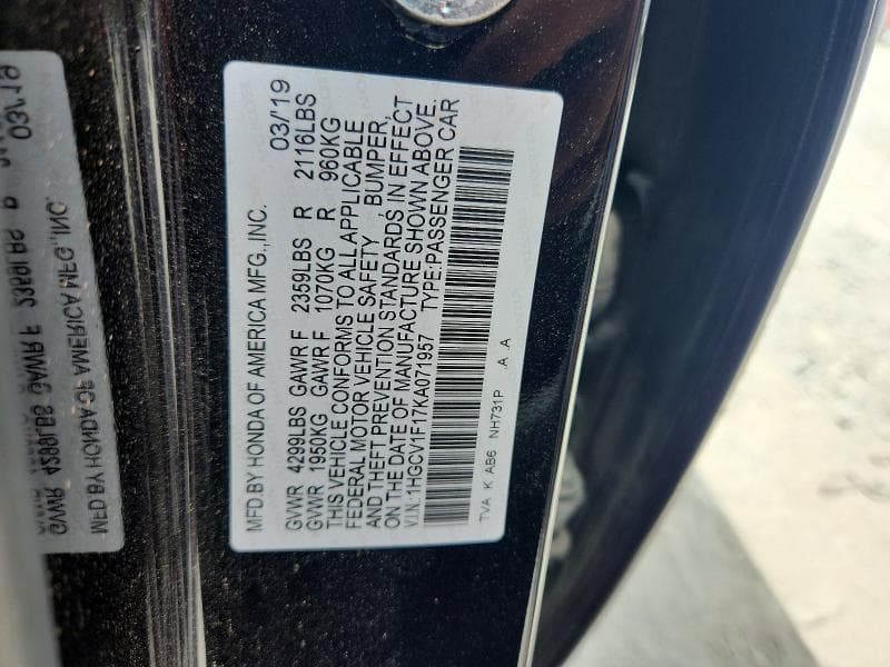 2019 HONDA ACCORD LX 12