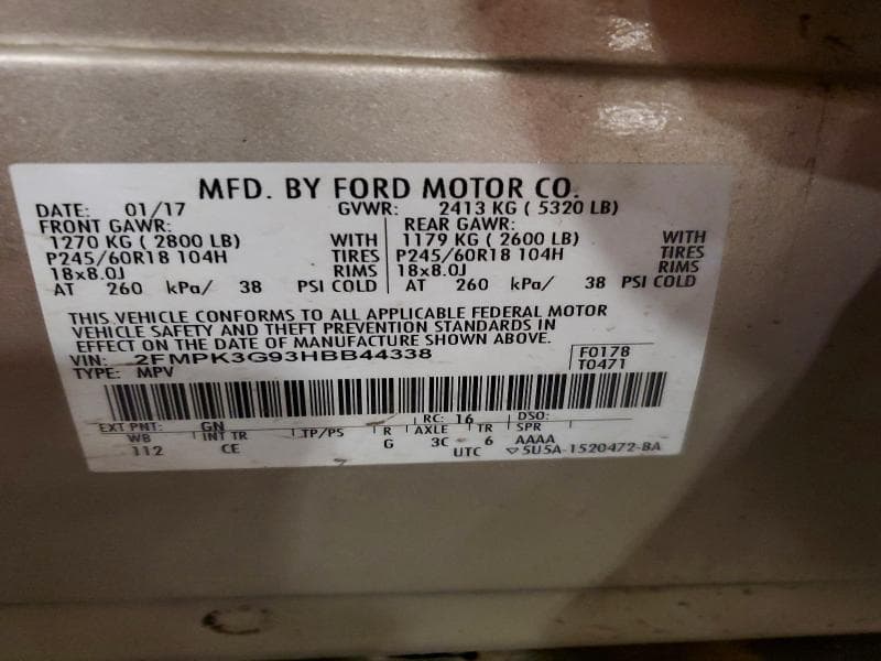 2017 FORD EDGE SE 13
