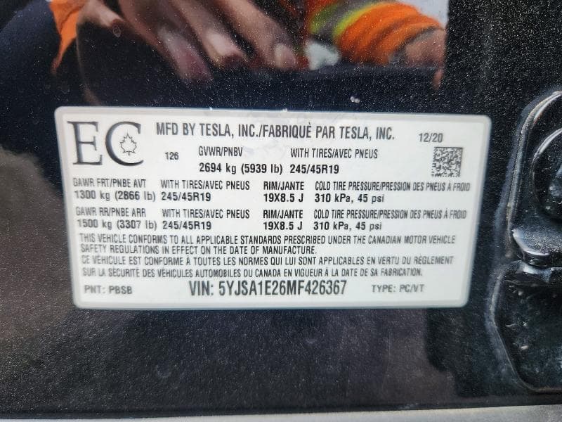 2021 TESLA MODEL S 12
